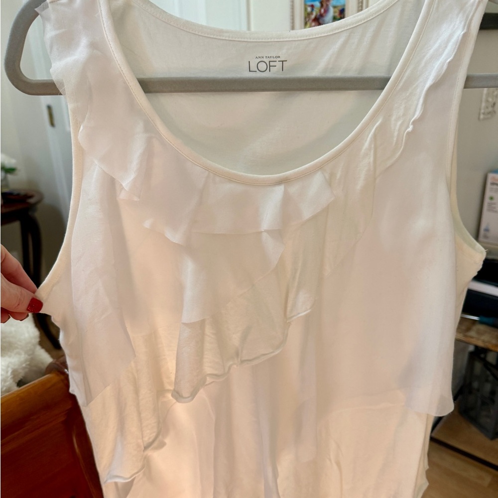 Loft sleeveless ruffle top